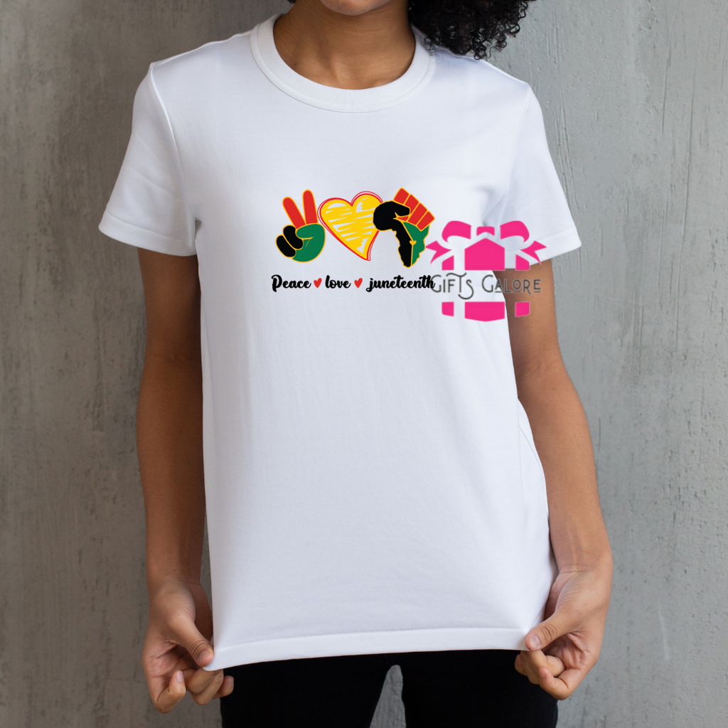 Peace, Love and Juneteenth Tee
